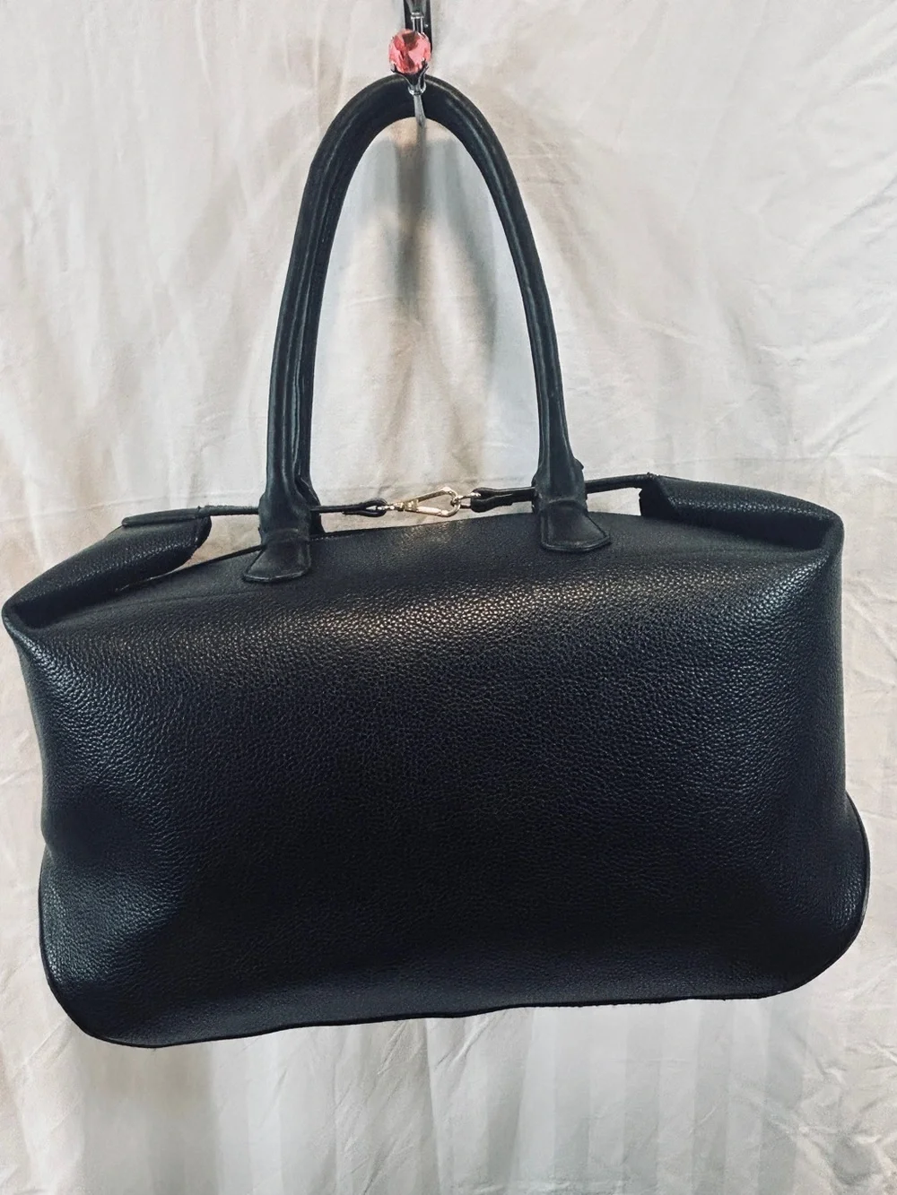 a new day Black Pebbled Tote Satchel Handbag